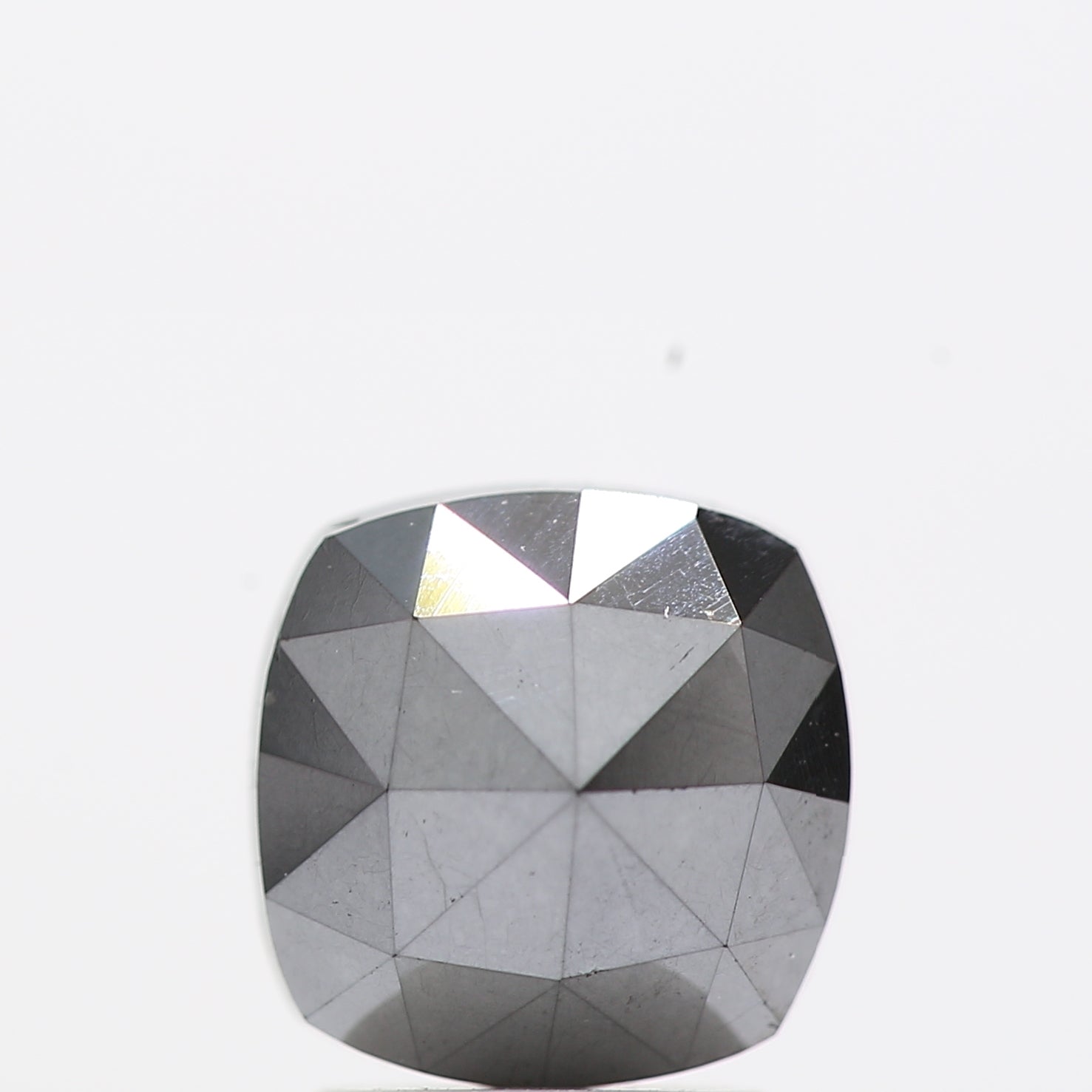 2.29 Ct Natural Black Cushion Single Cut Loose Diamond for Jewelery